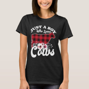 Cattle Christmas Just A Boy Who Loves Cows Xmas Ho T-Shirt