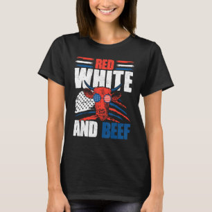 Cattle Cow 4th of July Sunglasses Red white and Be T-Shirt