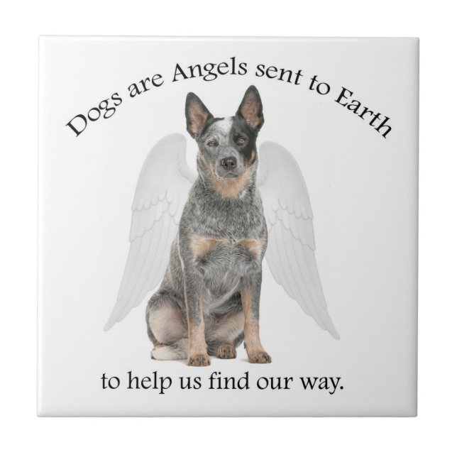 Cattle Dog Angel Tile Coaster (Front)