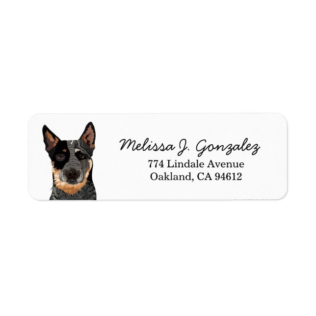 Cattle Dog Blue Heeler Dog Return Address Label (Front)