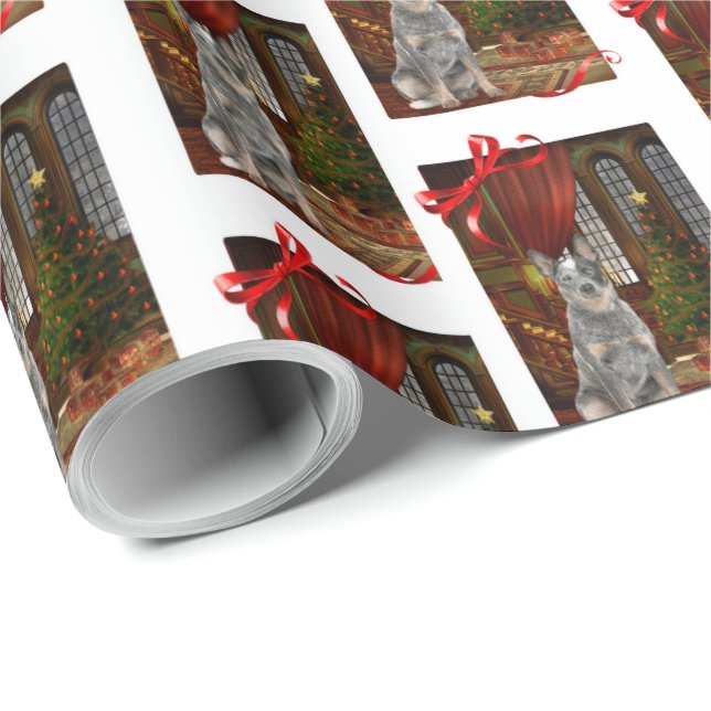 Cattle Dog Christmas Wrapping Paper (Roll Corner)