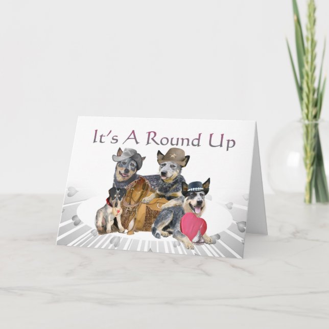 Cattle Dog Valentine Round up Cards (Front)