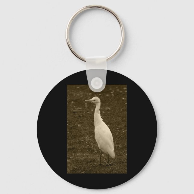 Cattle Egret Lanzarote Tint Vertical Sticker  Key Ring (Front)