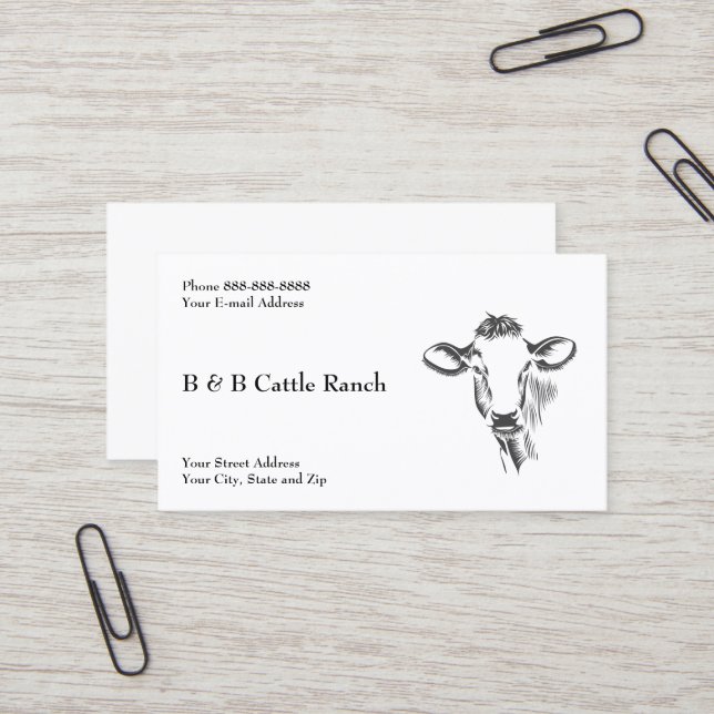 Cattle Farm Ranch Business Card (Front/Back In Situ)