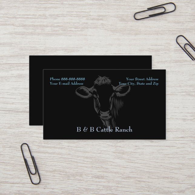 Cattle Farm Ranch Business Card (Front/Back In Situ)