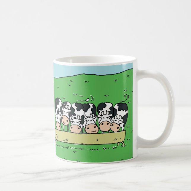 Cattle Farmers Cows Feeding Design. Coffee Mug (Right)