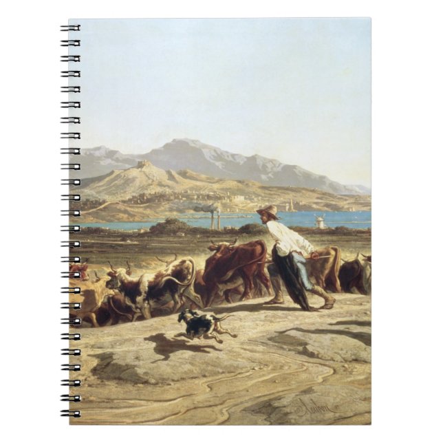 Cattle herding near Marseilles, 1853 (oil on canva Notebook (Front)