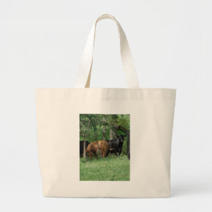Cattle in a Pasture Large Tote Bag
