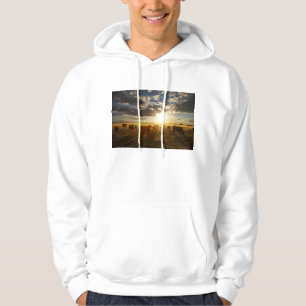 Cattle In Field, Sunset Hoodie