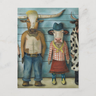Cattle Line Up Postcard