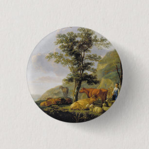 Cattle near a River Aelbert Cuyp 3 Cm Round Badge