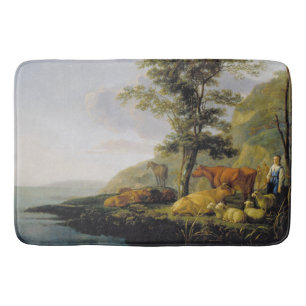 Cattle near a River Aelbert Cuyp Bath Mat