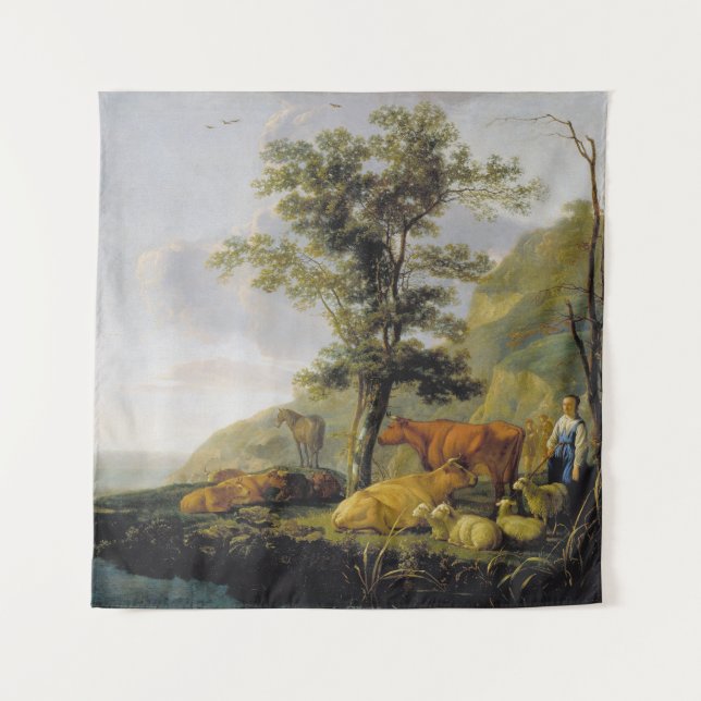 Cattle near a River  Aelbert Cuyp   Tapestry (Front)