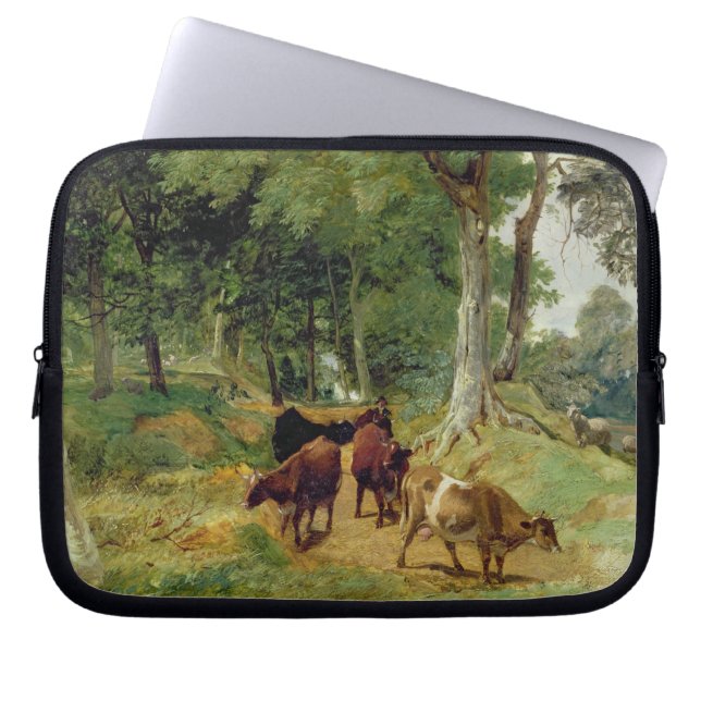 Cattle on a Devonshire Lane Laptop Sleeve (Front)