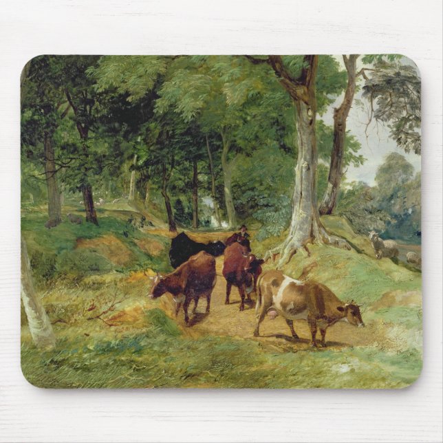 Cattle on a Devonshire Lane Mouse Pad (Front)