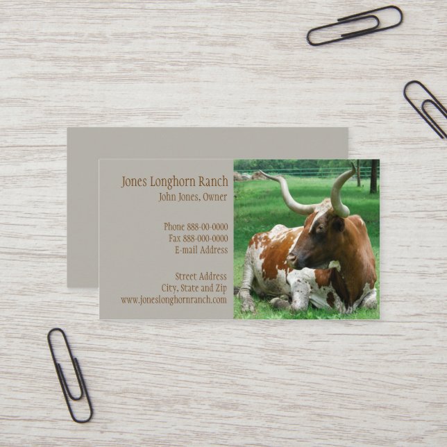 Cattle Rancher Farmer  Business Card (Front/Back In Situ)
