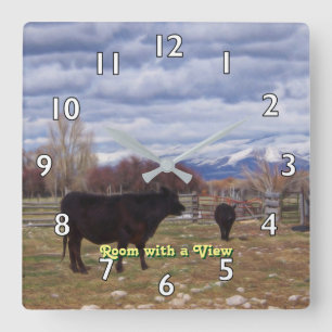 Cattle - Room with a View Square Wall Clock