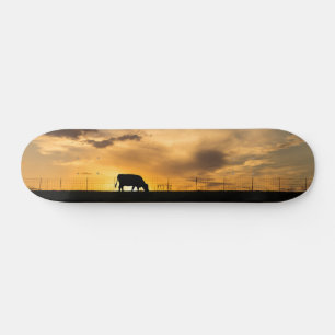 Cattle Sunset Silhouette Skateboard