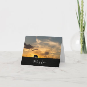 Cattle Sunset Silhouette Thinking Of You Card
