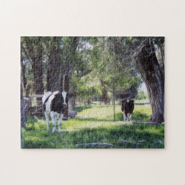 Cattle Under the Trees Jigsaw Puzzle (Horizontal)