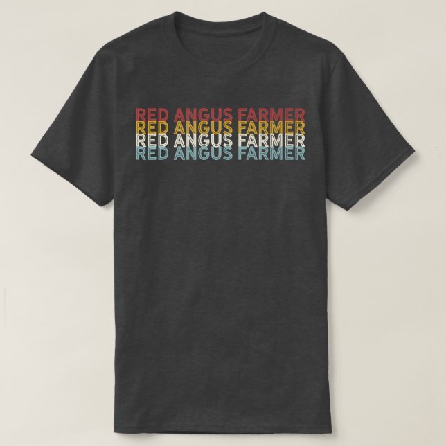 Cattle  Vintage Cow Red Angus Farmer  T-Shirt (Design Front)