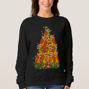 Cattle   Xmas Lights Santa Cattle Christmas Tree Sweatshirt