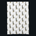 Cattledog Heeler (Blue Black Tan) Tea Towel<br><div class="desc">I love this sweet pattern of a blue tricolor australian cattledog heeler dog watercolor illustration because it's classic enough to serve as a neutral, yet pops as a stand alone piece! It's the perfect addition to any family room, nursery, office, or even the man cave! For the sweetest gifts, accompany...</div>