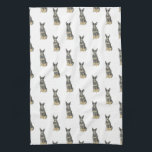Cattledog Heeler (Blue Black Tan) Tea Towel<br><div class="desc">I love this sweet pattern of a blue tricolor australian cattledog heeler dog watercolor illustration because it's classic enough to serve as a neutral, yet pops as a stand alone piece! It's the perfect addition to any family room, nursery, office, or even the man cave! For the sweetest gifts, accompany...</div>
