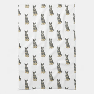 Cattledog Heeler (Blue Black Tan) Tea Towel