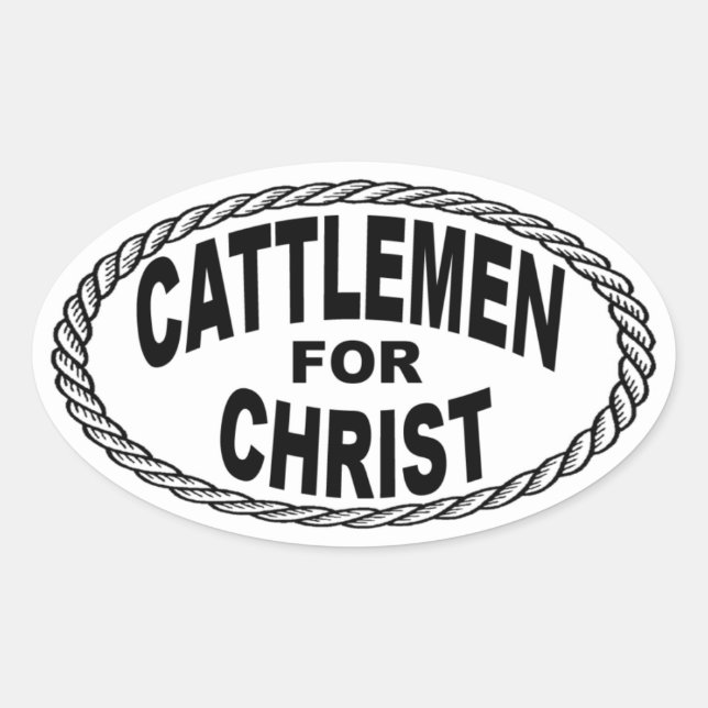 Cattlemen for Christ Euro Style Oval Sticker (Front)