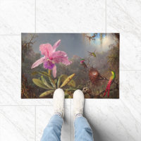 Cattleya Orchid and Three Hummingbirds by Heade