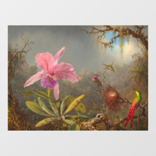 Cattleya Orchid and Three Hummingbirds Heade