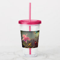 Cattleya Orchid and Three Hummingbirds Heade