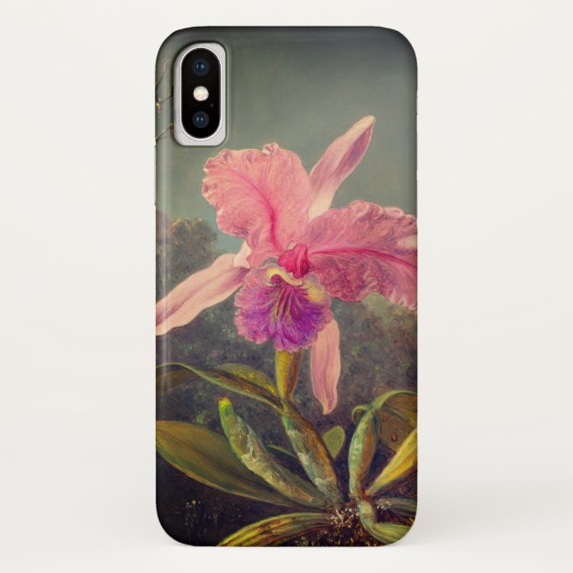 Cattleya Orchid and Three Hummingbirds Heade Case-Mate iPhone Case (Back)