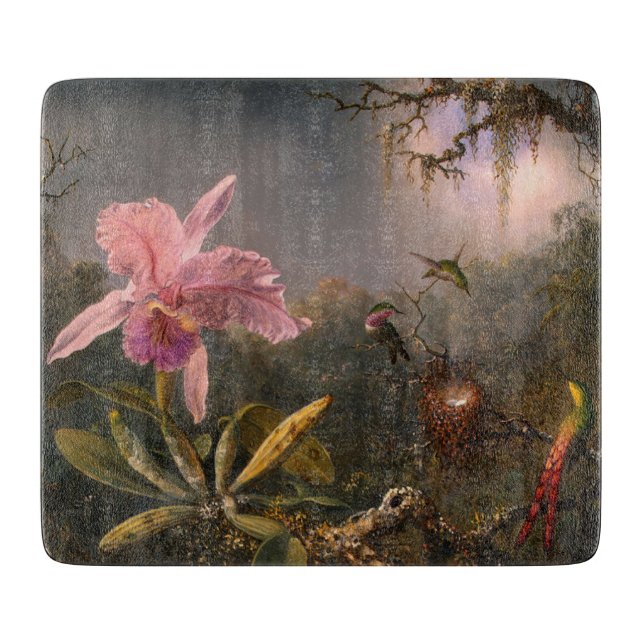 Cattleya Orchid and Three Hummingbirds (Heade) Cutting Board (Front)