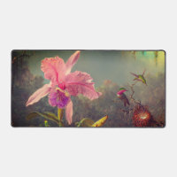 Cattleya Orchid and Three Hummingbirds Heade