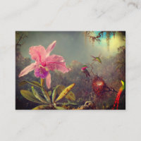 Cattleya Orchid and Three Hummingbirds Heade