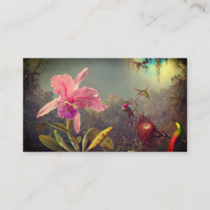 Cattleya Orchid and Three Hummingbirds Heade Enclosure Card