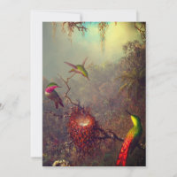 Cattleya Orchid and Three Hummingbirds Heade