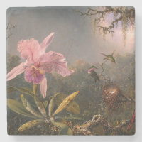 Cattleya Orchid and Three Hummingbirds (Heade)