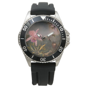 Cattleya Orchid and Three Hummingbirds (Heade) Watch