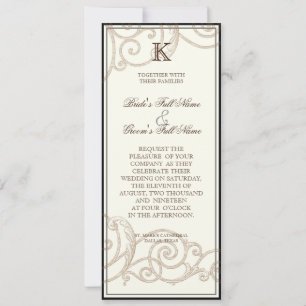 Cattleya Orchid Black Cream - Wedding Invitation