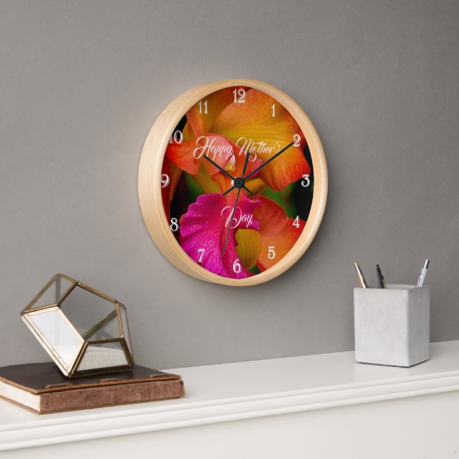 Cattleya Orchid Portrait Clock (Office)