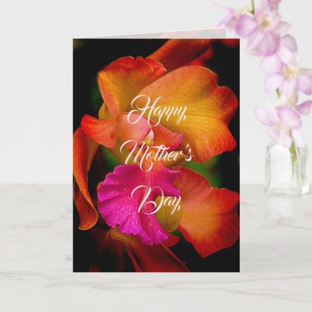 Cattleya Orchid Portrait Mother's Day Card (Orchid)