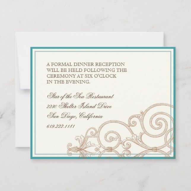 Cattleya Orchid taupe brown - Reception Invite (Front)