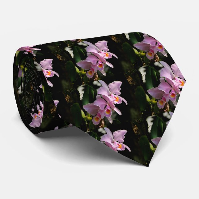 Cattleya Trianae Men's Tie (Rolled)