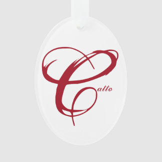 "Catto" Ornament with "Live Laugh Love" of n back