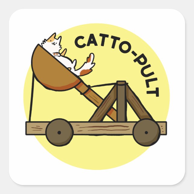 Catto-pult Cat Pun Sticker (Front)