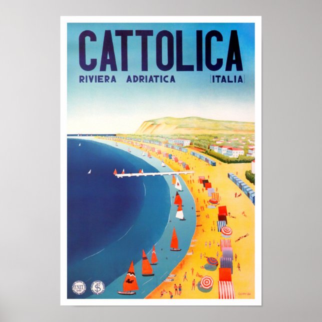 Cattoilica Italy vintage travel Poster (Front)