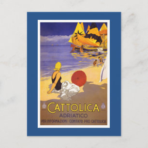 Cattolica Vintage Italian Travel Poster Postcard